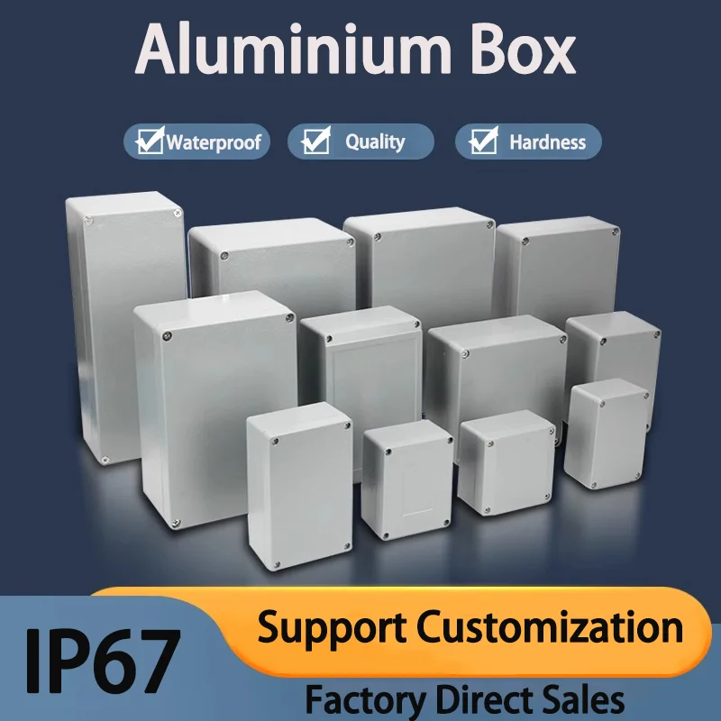 

IP67 Outdoor Aluminum Enclosure Waterproof Electrical Case Outdoor Sealed Project Instrument Case Industry Junction Box