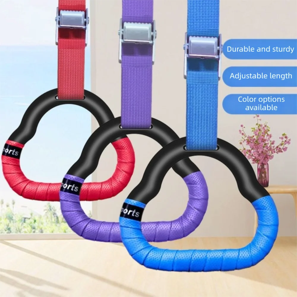 Multi-Function Gymnastic Rings Set Wear-resistant Adjustable Fitness Rings Heightening Pull Ring Home Gym Equipment