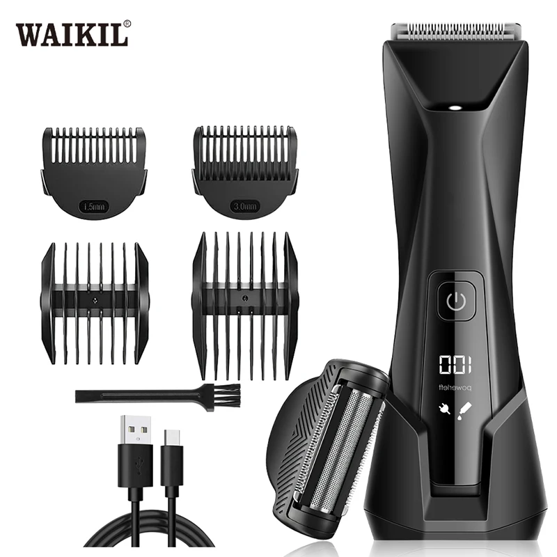 WAIKIL Professional Men's Electric Hair Clipper 2-in-1 Multifunctional Shaver USB Rechargeable Digital Hair Clipper Styling Tool