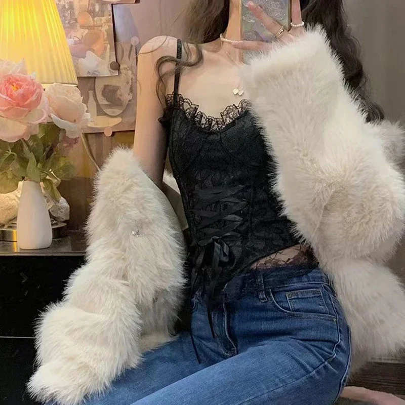 女性のためのヴィンテージレースコルセットビスチェ,スパゲッティストラップ付きタンクトップとキャミ,セクシーでスリムなショートトップ,都会的でシックなキャミソール,夏服,ファッション