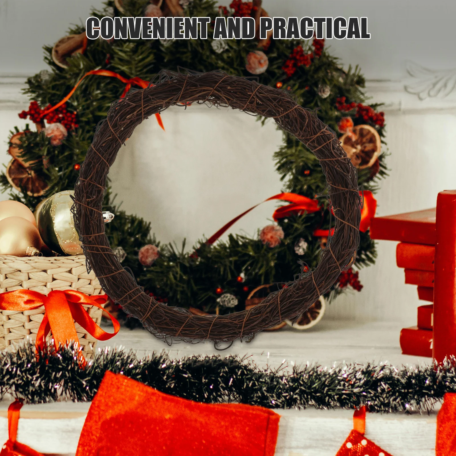

DIY Wreath Supplies Natural Vine Ring for Christmas Wedding Decorations Home Party Ornament Garland Making