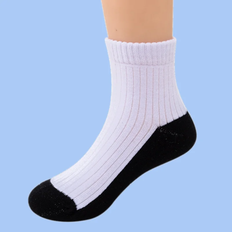 5/10 Pairs Men's Cotton Socks Spring Autumn Summer White Middle And Large Children's Student Socks Boys Socks 10-12 Years Old