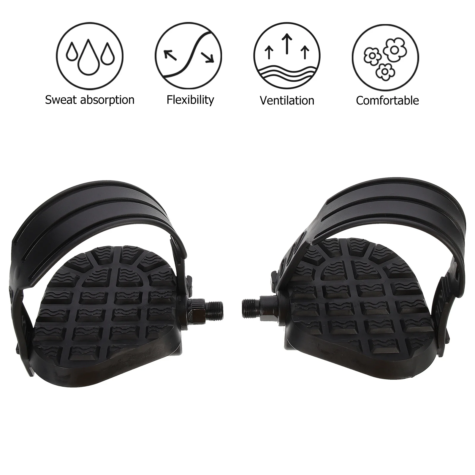 

1 Pair Non-Slip Wear-Resistant Bike Pedals For Indoor Cycling Fitness Gym Space-Saving Durable Replacement Pedal Boards