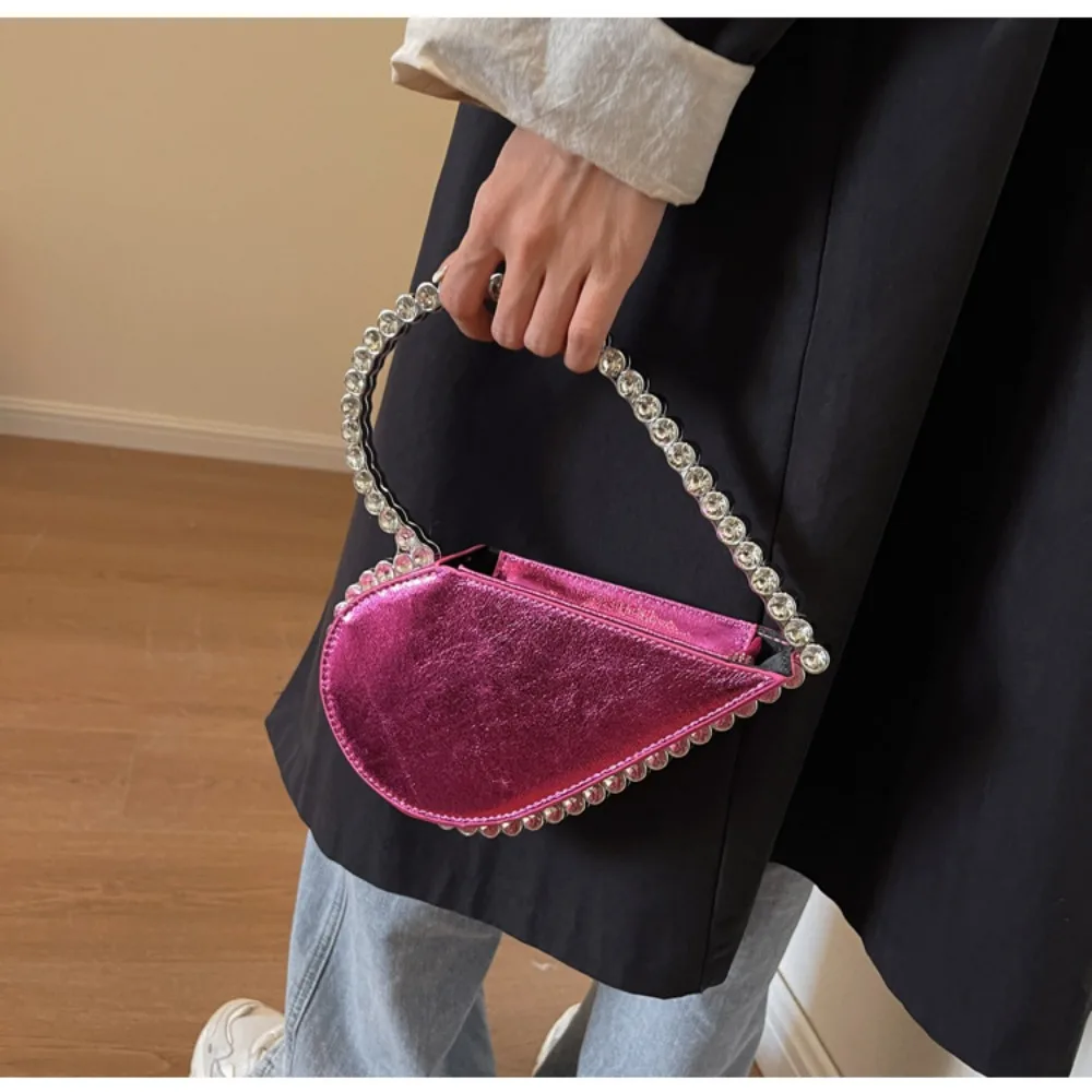 Borsa da banchetto da sera in PU di moda borsa da polso delicata di grande capacità pochette da donna dolce da donna