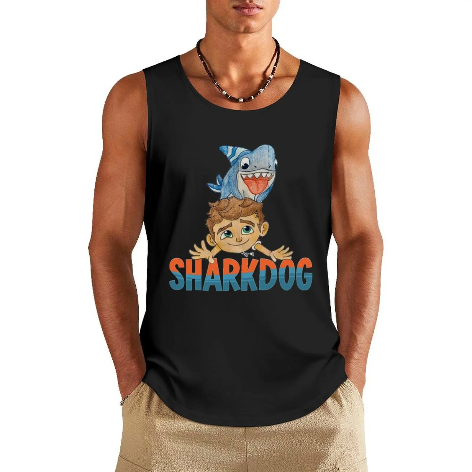 

sharkdog Tank Top Gym clothes summer gym accessories man new in tops & t-shirt