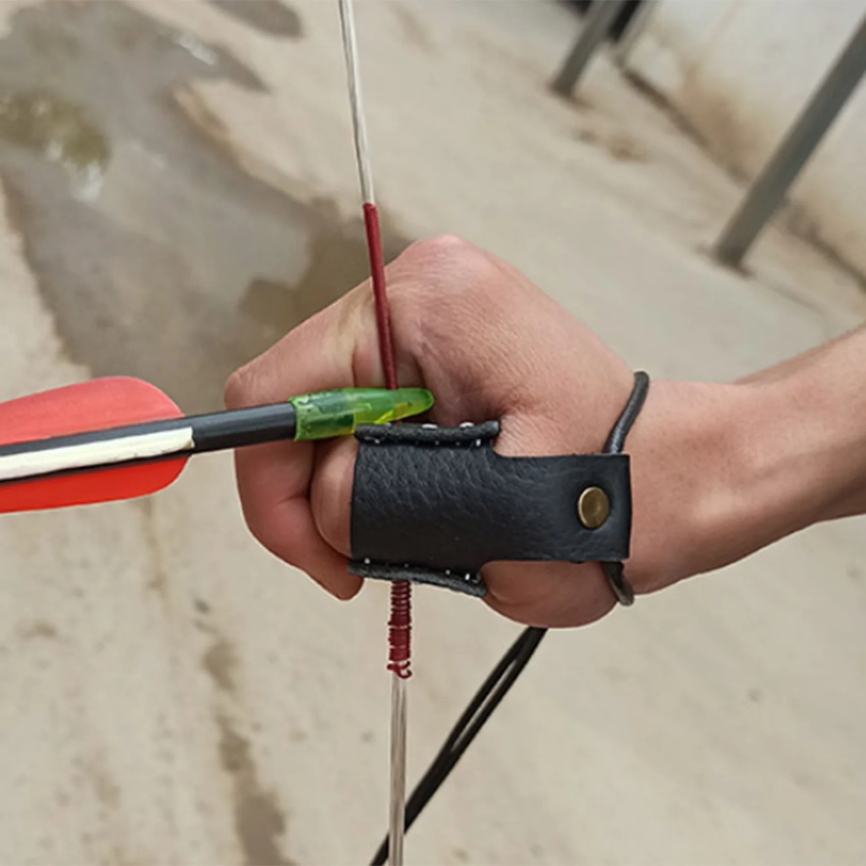 Archery Thumb Ring Finger Guard for Hunting Target Recurve Bow Cow Skin Soft Leather Protector Glove HOT