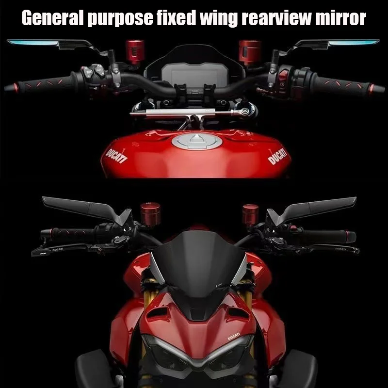 

Motorcycle retrofit General fixed wing rearview mirror Wind knife mirror for Kawasaki Yamaha Honda Ducati