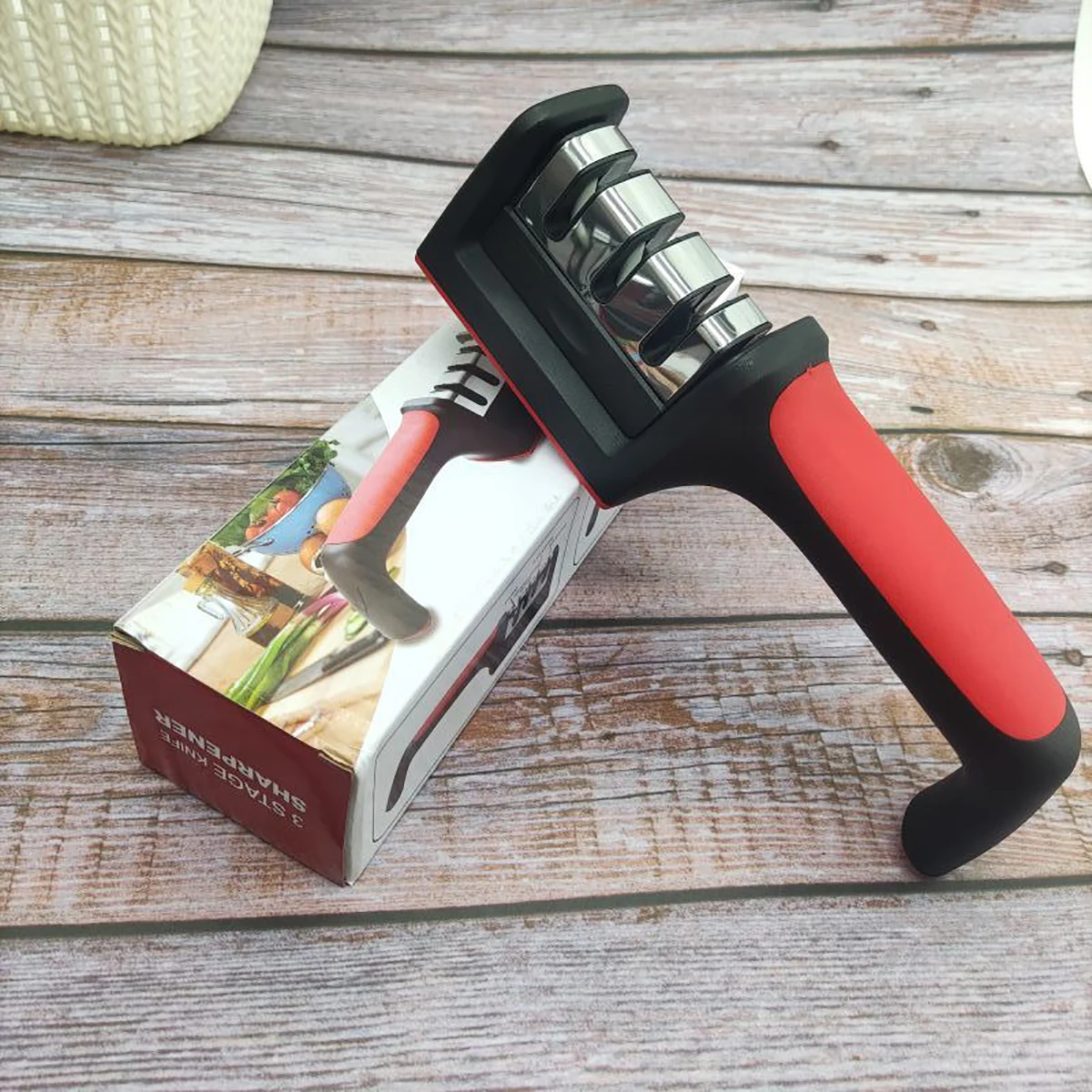 Professional Knife Sharpener Knives Messer Handheld Multi-function 3/4 Stages Type Quick Sharpening Tool With Non-slip Base