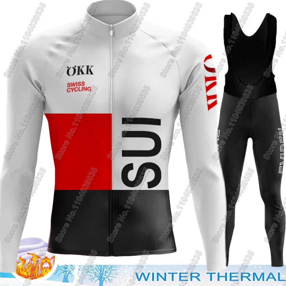 Switzerland Cycling Jersey 2024 Set Swiss National Team Autumn Winter Cycling Clothing Men Road Bike Jacket Bicycle Bib Tights