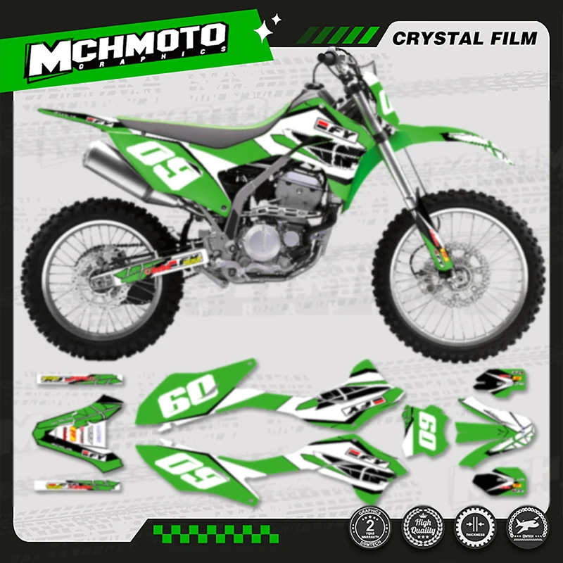 

MCHMFG для Kawasaki KLX 300R 2020 2021 2022 2023, графические фоновые наклейки, наклейки для KLX 300R 003