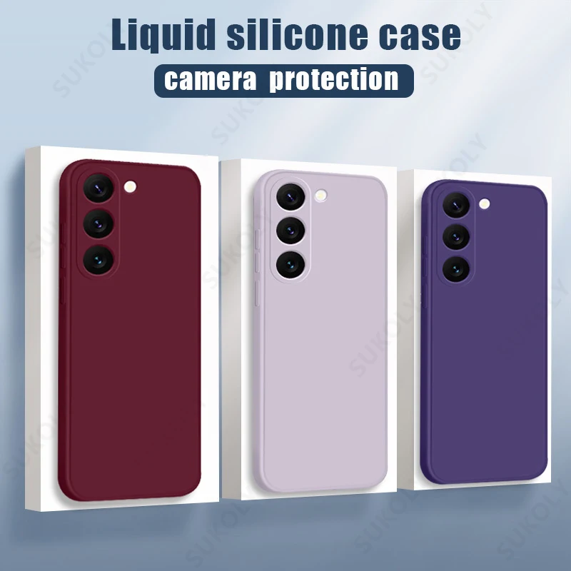 For Samsung Galaxy S25 Edge S23 S24 Ultra S25 FE A17 A56 A55 A54 A16 5G Liquid Silicone Soft Case For Samsung S24 FE Phone Cover