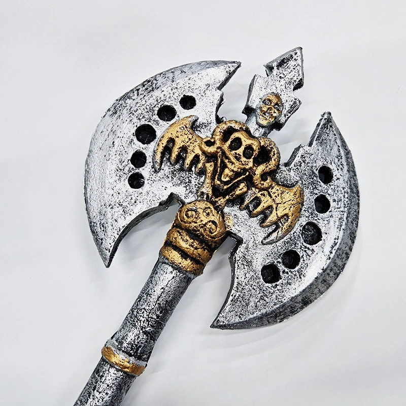 67cm/27.17in PU 전투 도끼 방패 게임 주변기기 카타나 모델 소품 코스프레 파티 용품 디스플레이 할로윈 선물 야외 장난감