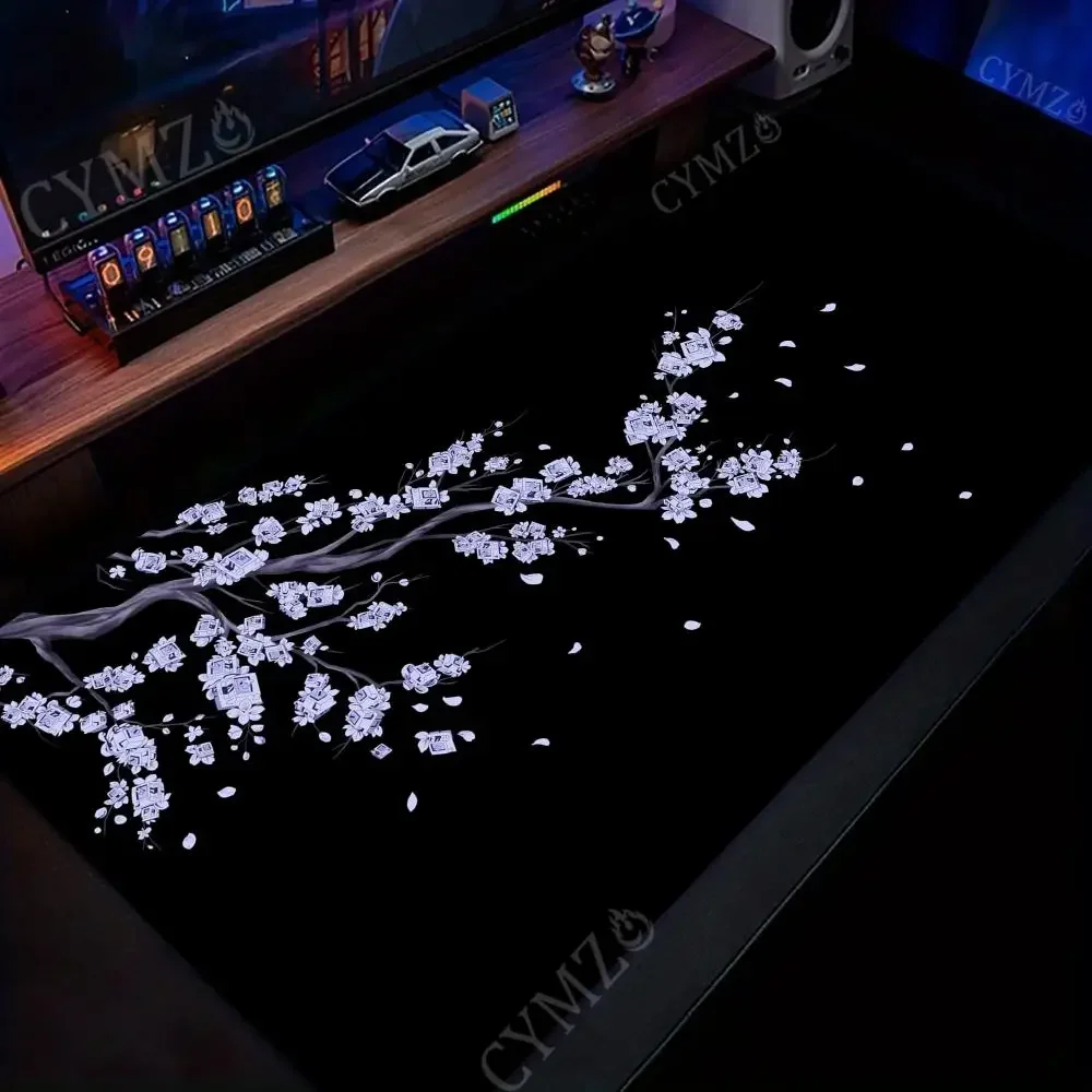 クリエイティブな桜のキーキャップデザイン マウスパッド デスクマット ゲームマット ゴム製 滑り止め 耐久性のあるPCアクセサリー キーボードマウスパッド