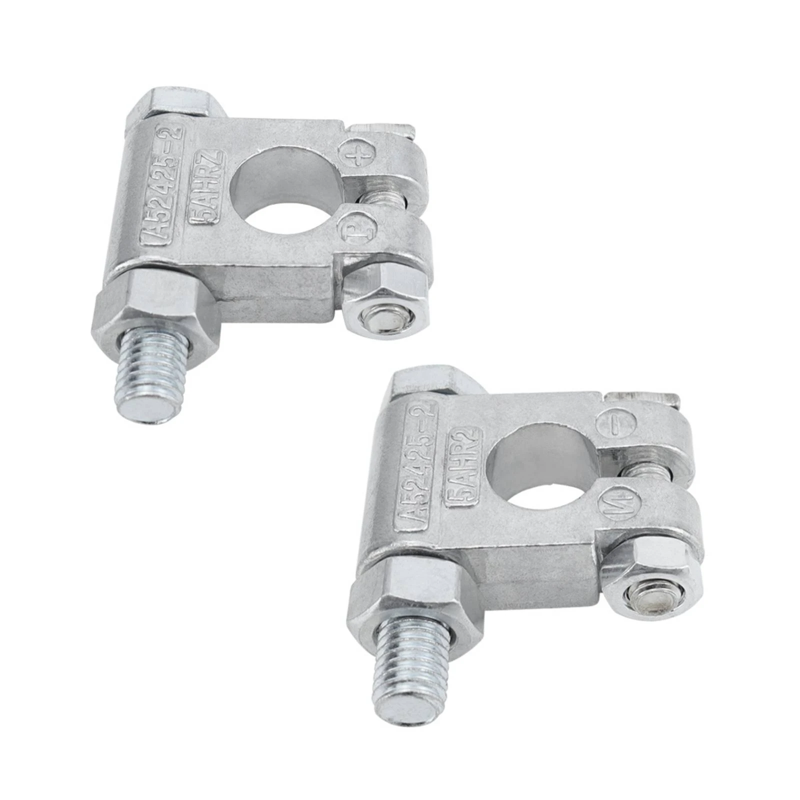 2 Pieces Zinc Alloy Battery Terminal Clamps Sturdy Battery Terminal Clamps with Copper Loop Terminals Easy to Install