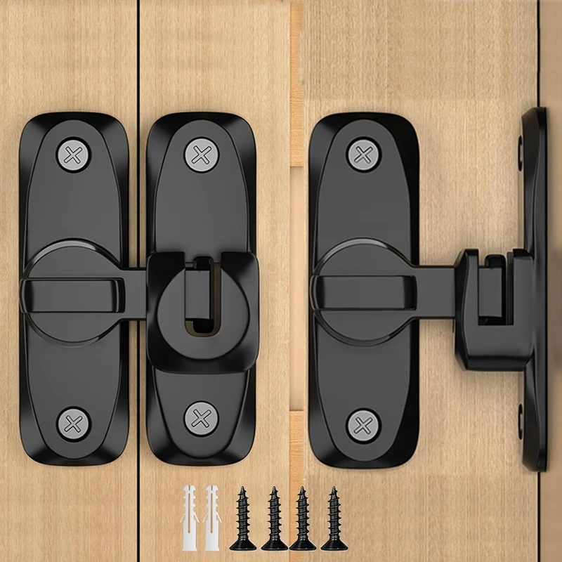 

1 PCS 90/180 Degree Gate Latches Zinc Alloy Right Angle Door Lock Latch Barn Door Lock