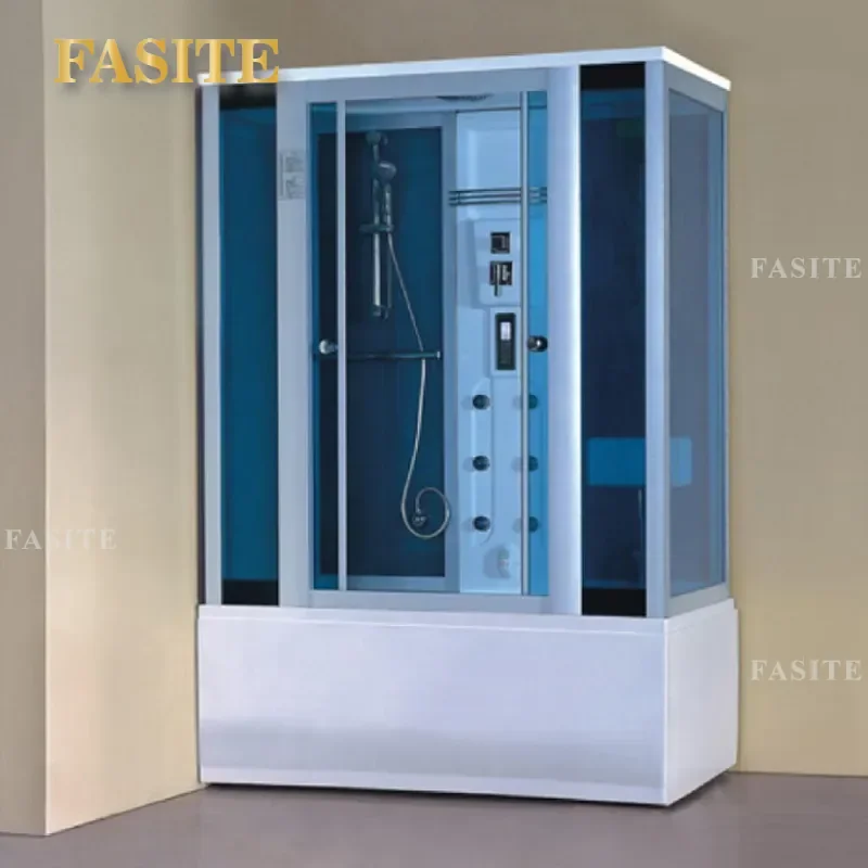 For Integrated Rectangular Shower Room Bathroom Steam Bath Enclosure Waterproof Glass Cabin Home Spa Space Saving Easy