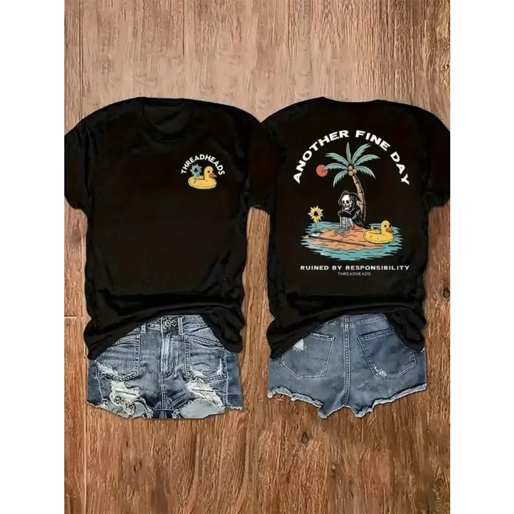 What The FIN Happy Hour Fishing Bucket Graphic T-Shirt Casual Male Short Sleeve  Angler's Funny Fishing Print Outdoor Daily Top