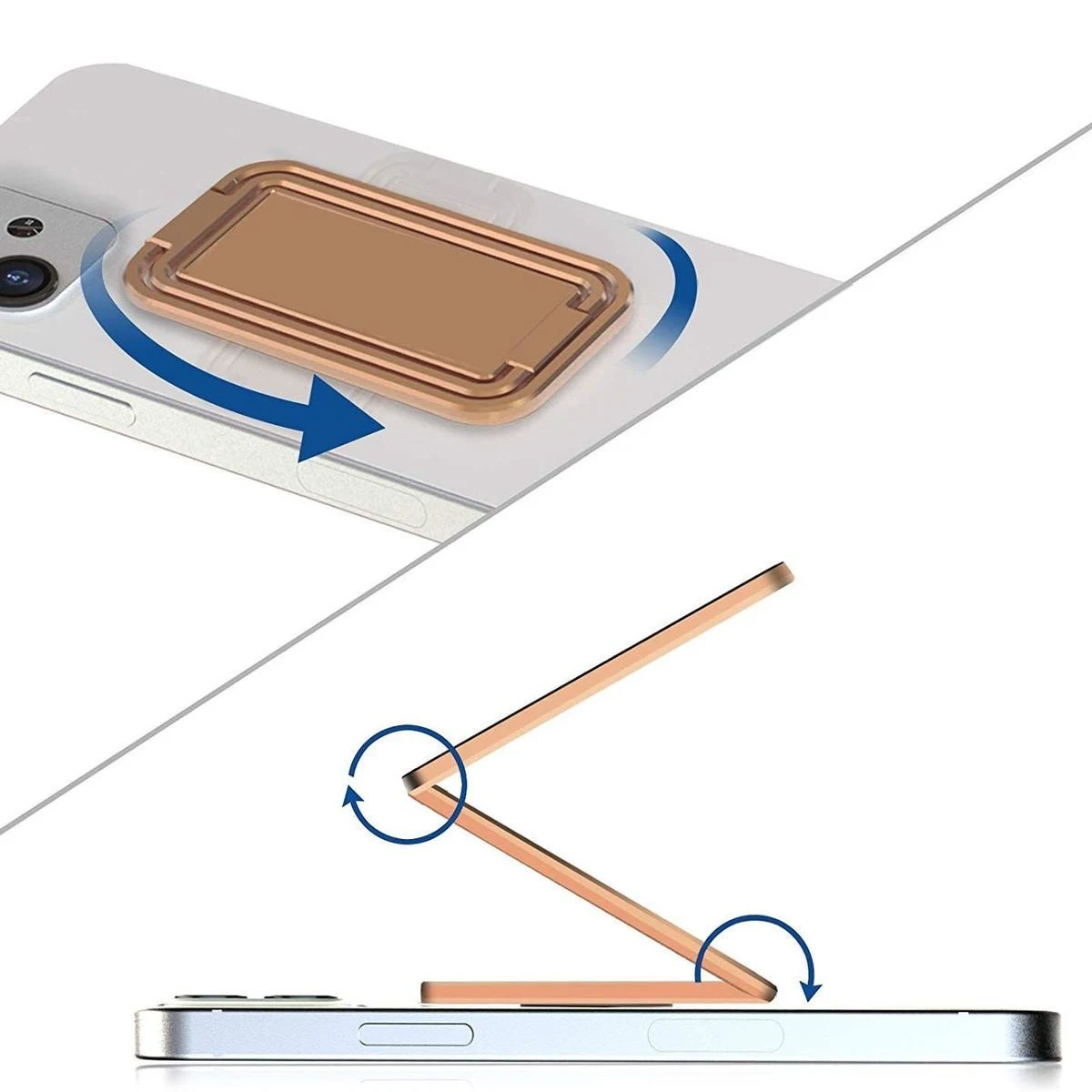 Luksusowy uchwyt na telefon komórkowy Metalowy stojak na telefon komórkowy Square 360 °   Składany uchwyt ze stopu na tablet z pierścieniem na palec do Samsunga iPhone 14 15 — zdjęcie 6