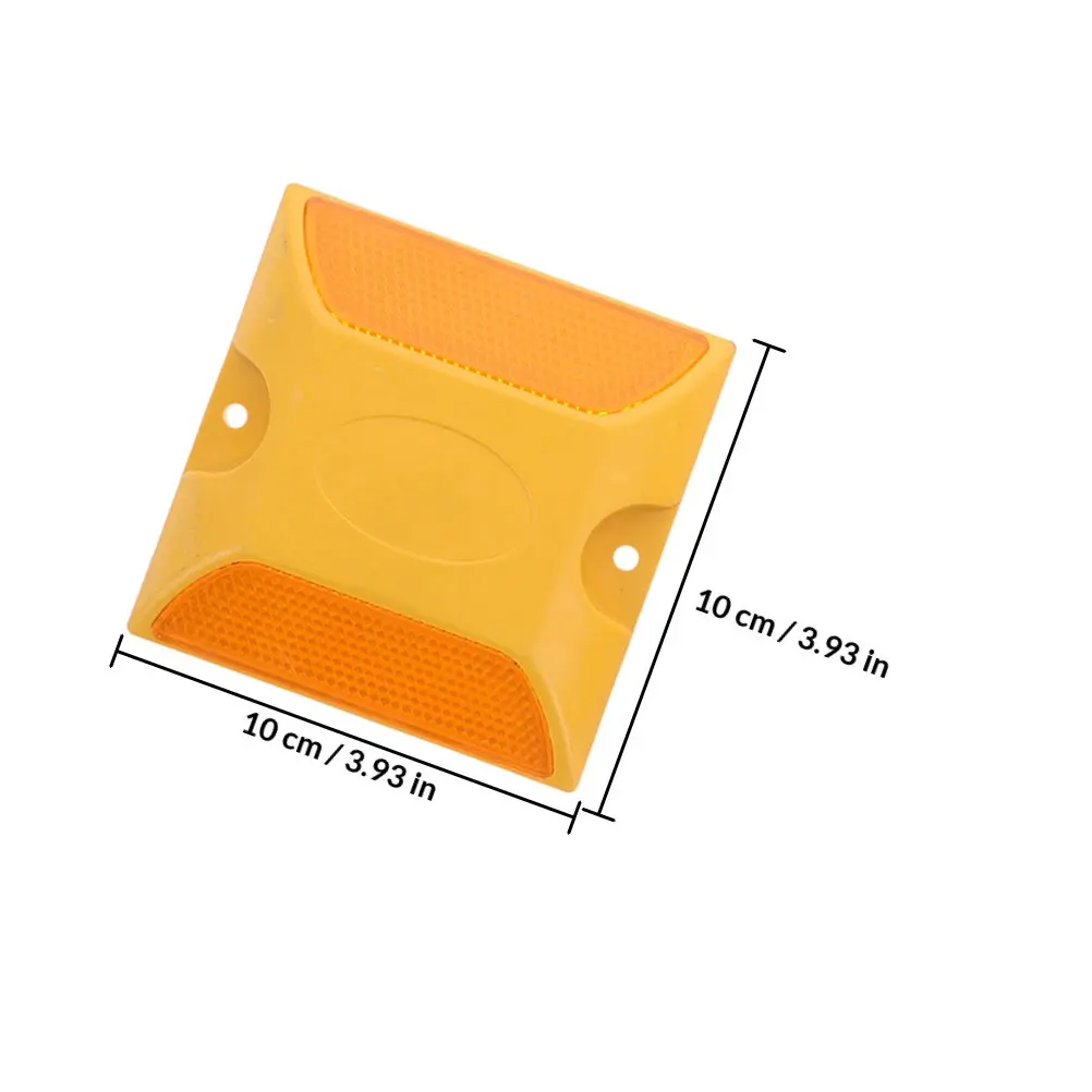 2Pcs Raised Profile Reflective Road Studs Night Safety Alert Markers for Street Pavement Crosswalks Parking Lots High Visibility