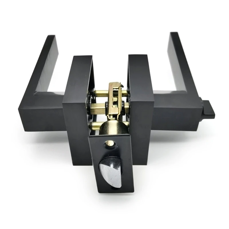 Y1UD Reinforced Security Door Handle Set Impact Resistant Door Lock Aluminum Invisible Handle Lock Simple Install for 35-50mm