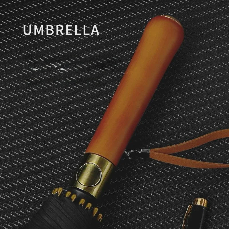 

Автоматический зонт с длинной деревянной ручкой, утолщенный, большой размер, деловой, в ретро-стиле, ветрозащитный, водонепроницаемый, для мужчин, для домашнего использования, высококачественный