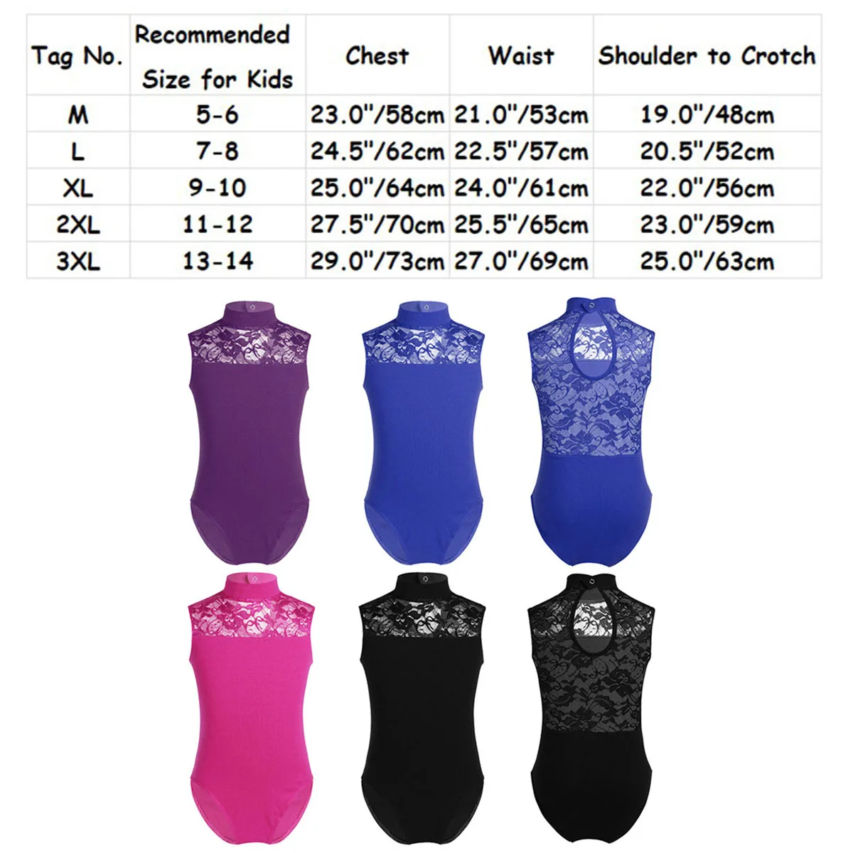 Professional Ballet Dancerwear Girls Kids Lace Leotard Cutout Back Gymnastics Bodysuit Dancing Costumes Ballerina Tutu Dress