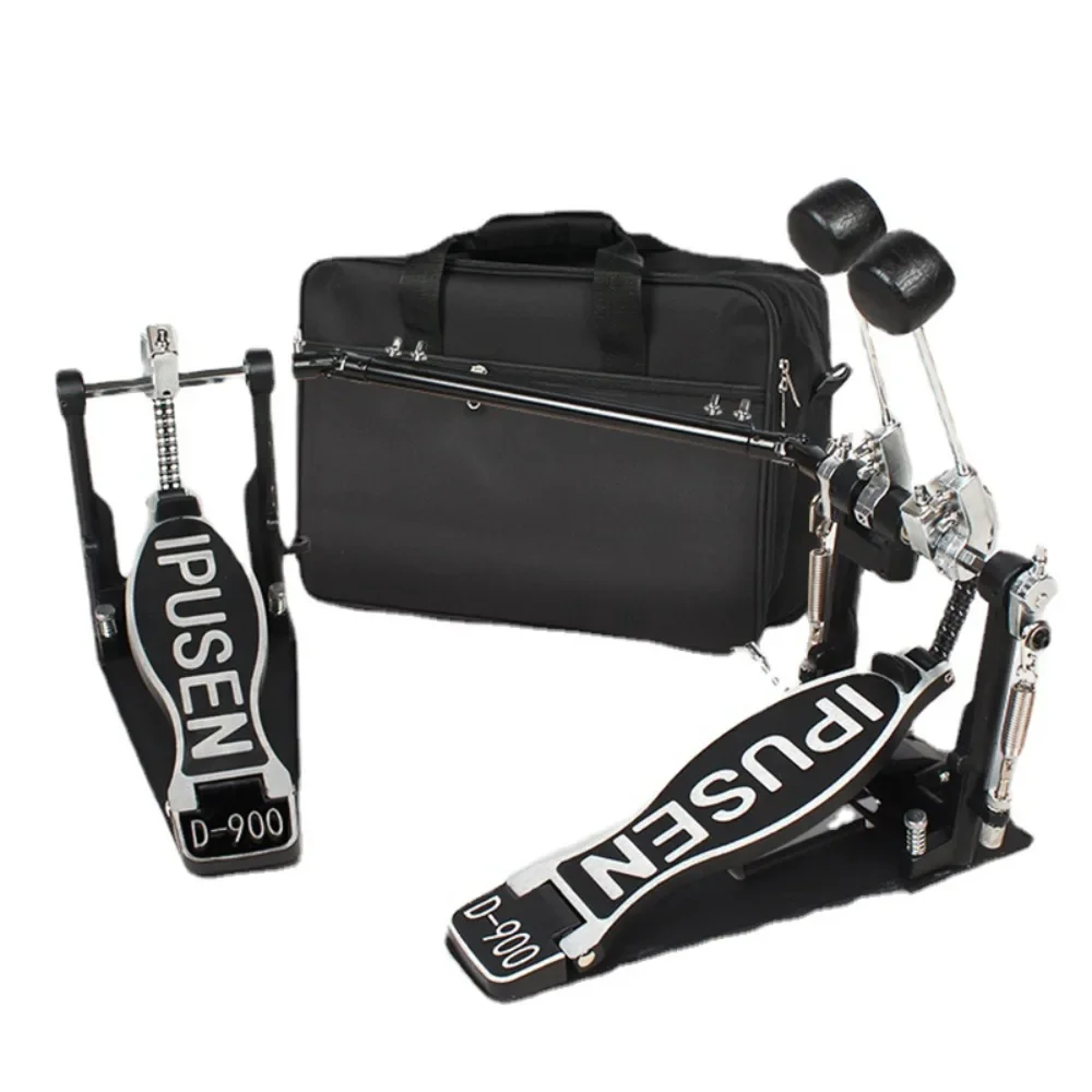 Aluminum Alloy Double Drum Pedals Tread Hammer Kit Double Drum Pedal Chain Professional Drummer Percussion Instruments Accessory