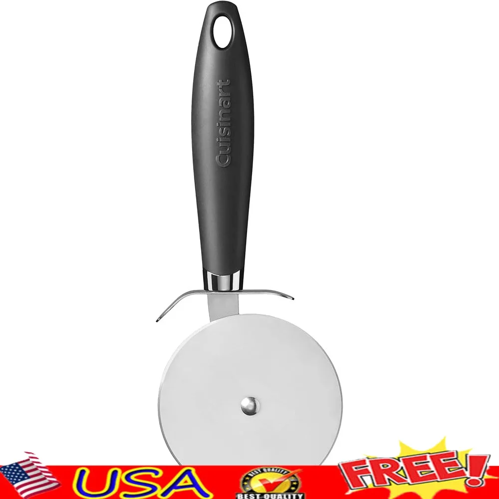 

Ergonomic Soft-Grip Pizza Cutter Stainless Steel Wheel Heat Resistant Nylon Handle Dishwasher Safe Nonstick Cookware Tool
