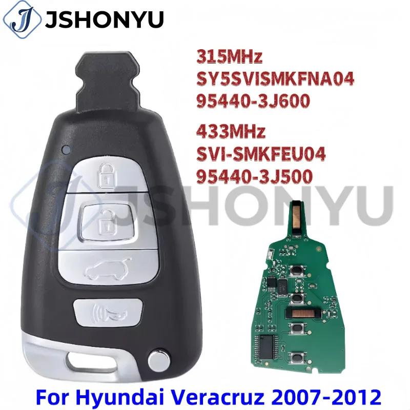 

JsHonYu 95440-3J500 SY5SVISMKFNA04 Smart Key for Hyundai Veracruz 2007-2012 ID46 PCF7952 Chip SVI-SMKFEU04 Proximity Fob