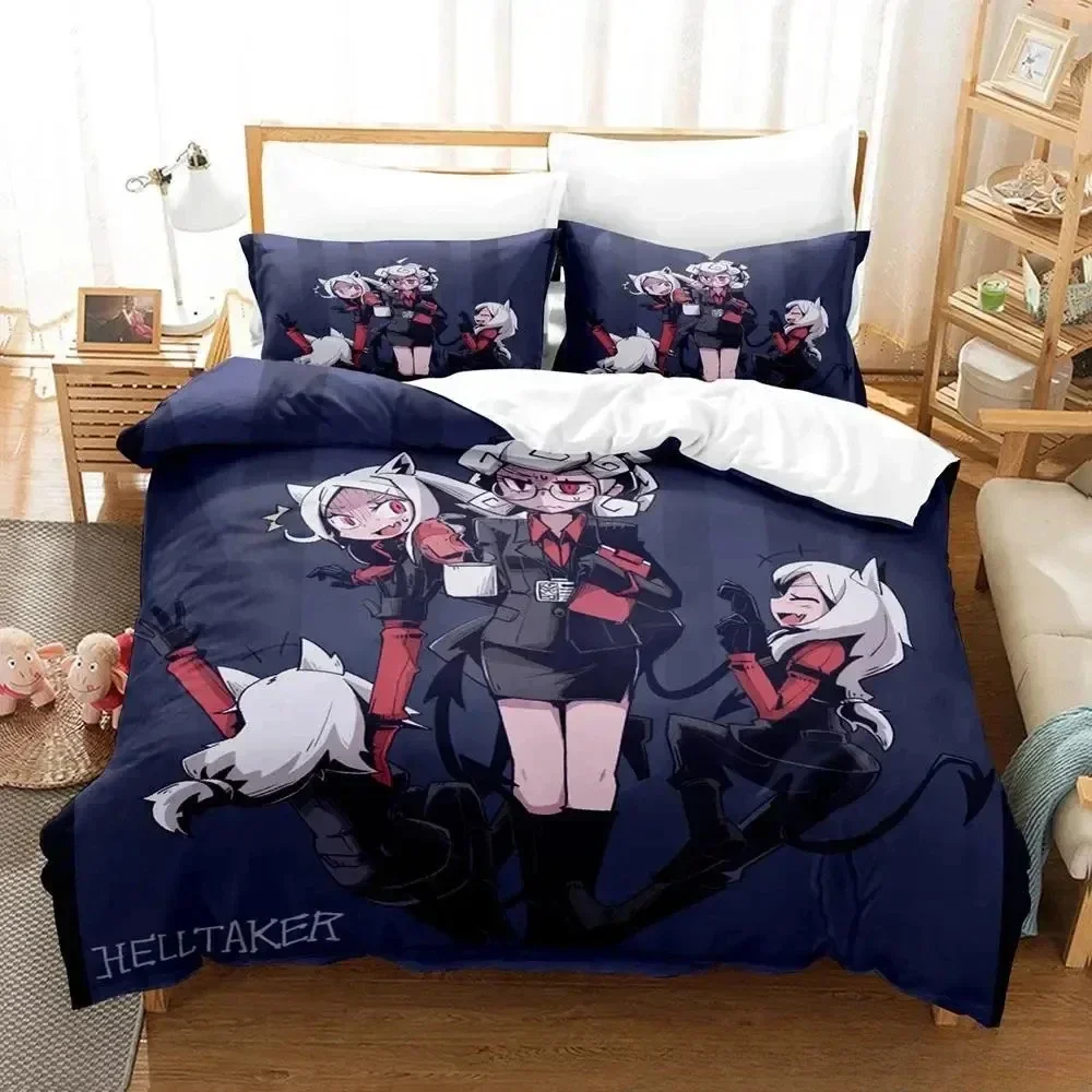 

Anime Game Helltaker Bedding Set Single Twin Double Queen King Cal King Size Bed Linen Set