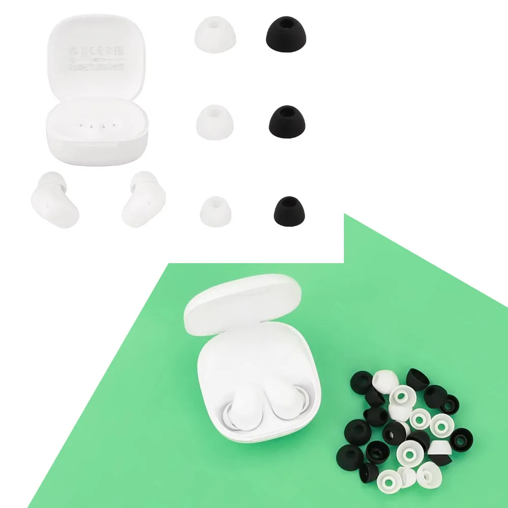 

S/M/L Silicone Ear Tips for Redmi Buds 6 Play Ear Tips Earcup Sleeve in Ear Buds 6pcs Black White