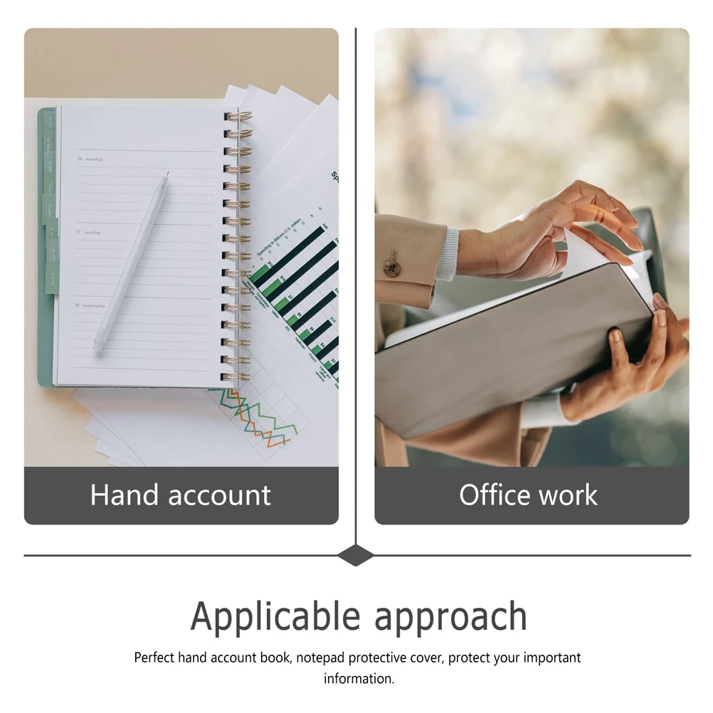 

2pcs Pvc Notebook Cover 6 Ring Loose Leaf Planner Shell Clear Journal Binder For Office Classroom Home Light Weight Portable