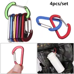 4pcs Karabiner Fishing Tool Aluminum Alloy Outdoor Camping Keyring Carabiner Climbing Snap Clip D-Ring Keychain