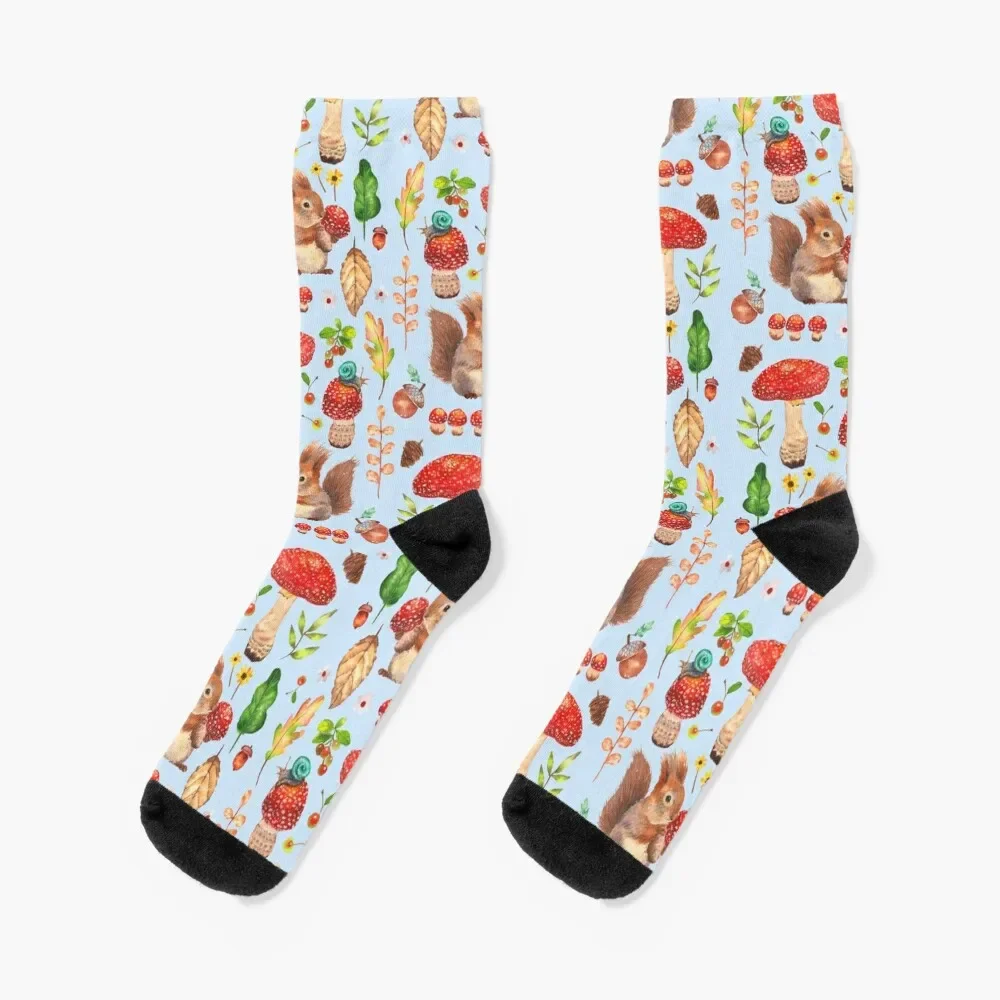 Squirrels and mushrooms Socks heated christmas gift Christmas Designer Man Socks Women's