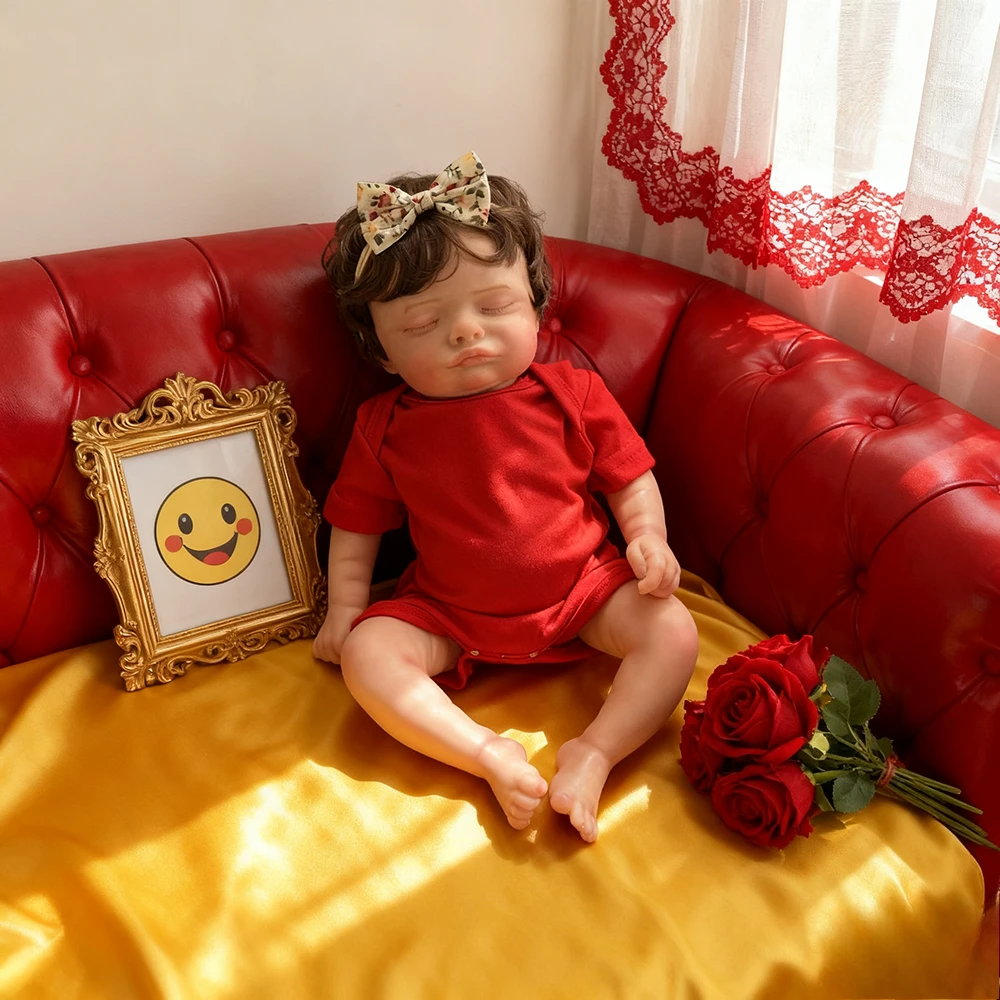 45CM Reborn bébé poupée fille Rosalie avec toucher doux réaliste cheveux enracinés à la main et veines de peau 3D réaliste Bebés Reborns