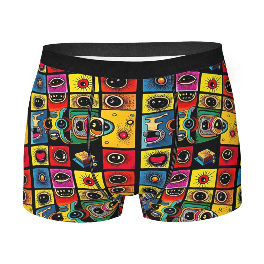 Bizarro Future Eye Pattern Underpants Breathbale Panties Man Underwear Sexy Shorts Boxer Briefs