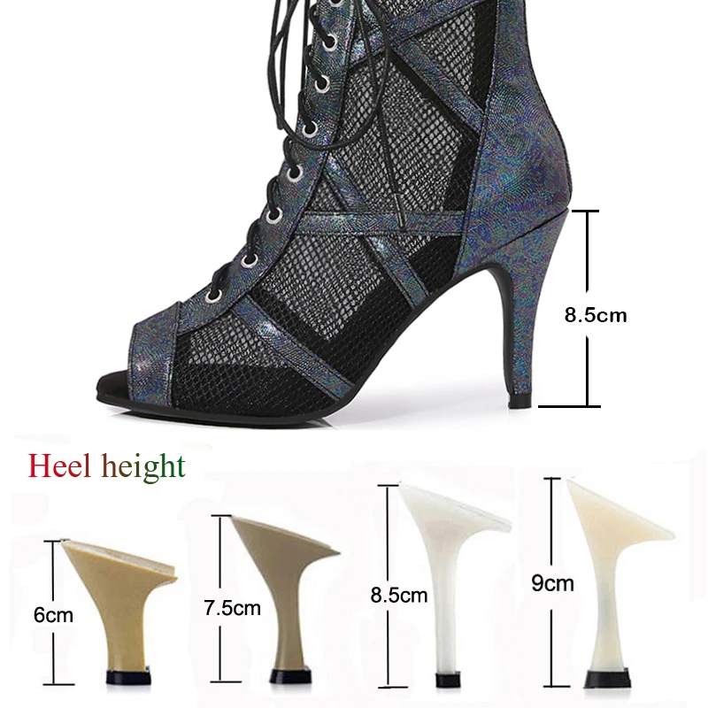 Latin Dance Shoes Ladies Salsa Tango Ballroom Party High Heel Boots Breathable Women's Boots Outdoor Sports Dance Boots