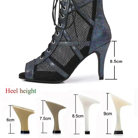 라틴 댄스 신발 숙녀 살사 탱고 볼룸 파티 하이힐 부츠 통기성 여성 부츠 야외 스포츠 댄스 부츠