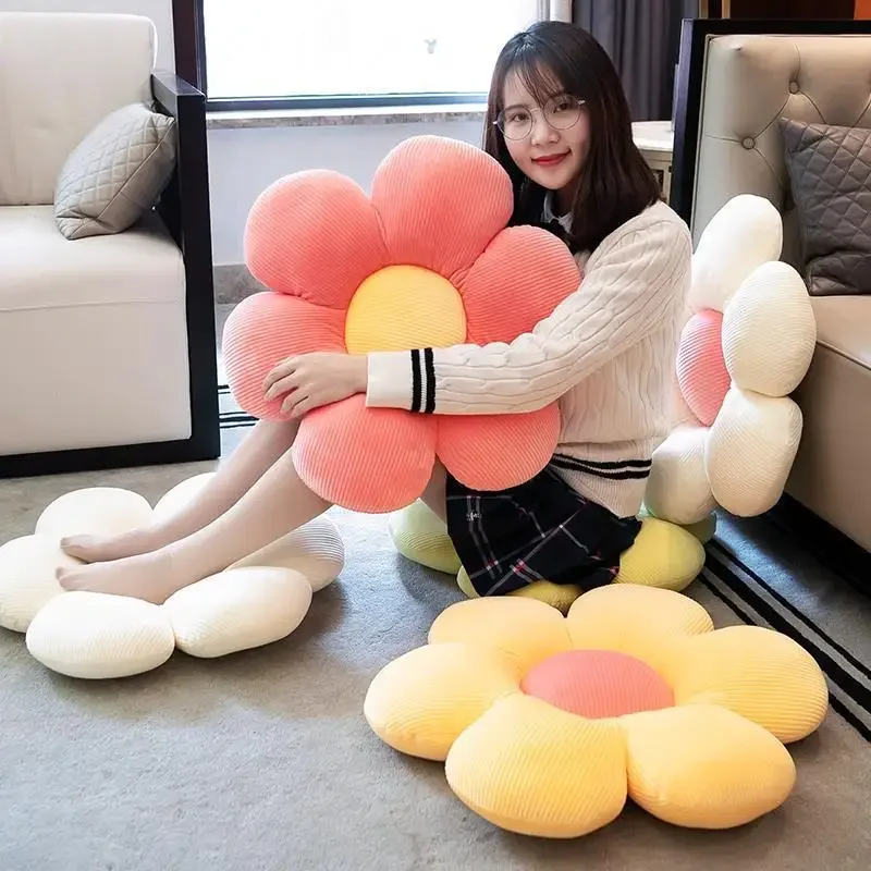 40CM Colorful Flowers Plush Pillow Plant Petal Cushion Stuffed Toys for Girls Baby Home Decor Gift