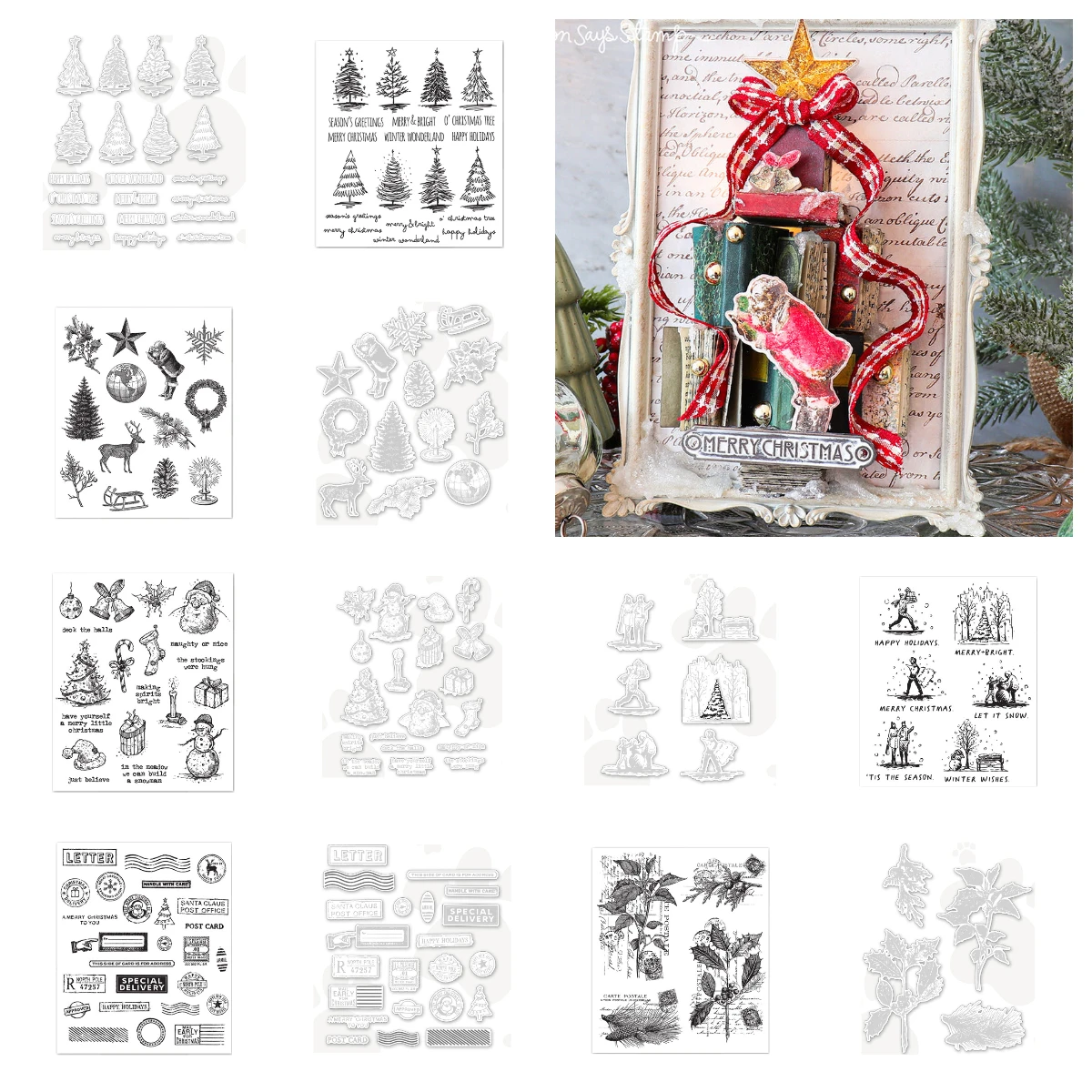 

2025 November New Holiday Sketchbook Tattered Christmas Metal Cutting Dies and Stamps for DIY Scrapbooking Handmade Diary Album