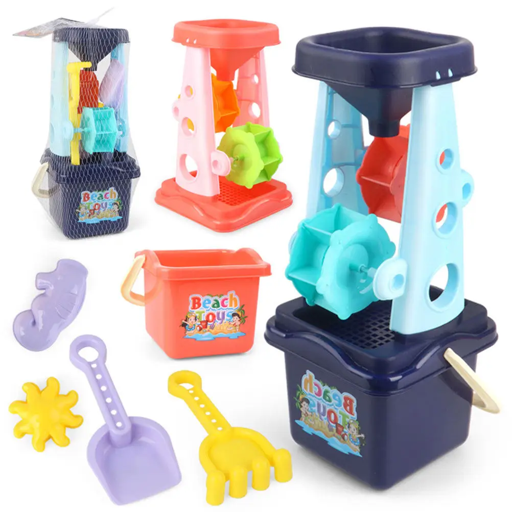 Ensemble de pelle et seau de plage en ABS, sûr, durable, pour enfants, jeu en plein air, bleu, petit, léger, cadeau créatif, ensemble de jouets de plage