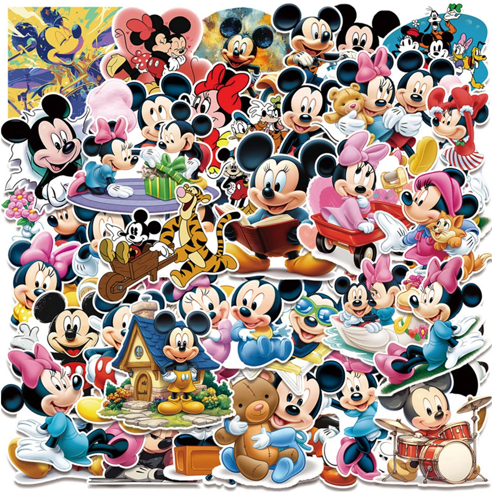 

10/30/50 шт., наклейки с Микки Маусом из мультфильма Диснея, милые наклейки с Минни для багажа, мотоцикла, ноутбука, каваи, наклейки, игрушки, подарки