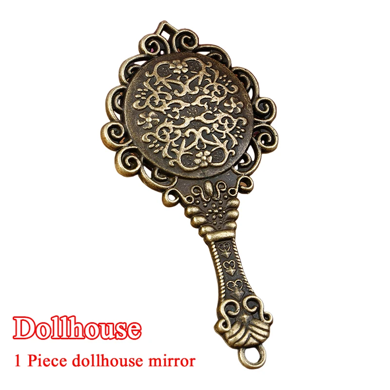 

1Pcs Vintage Metal Frame Mirror Dollhouse Miniature Bathroom Furniture for 1:6 Doll