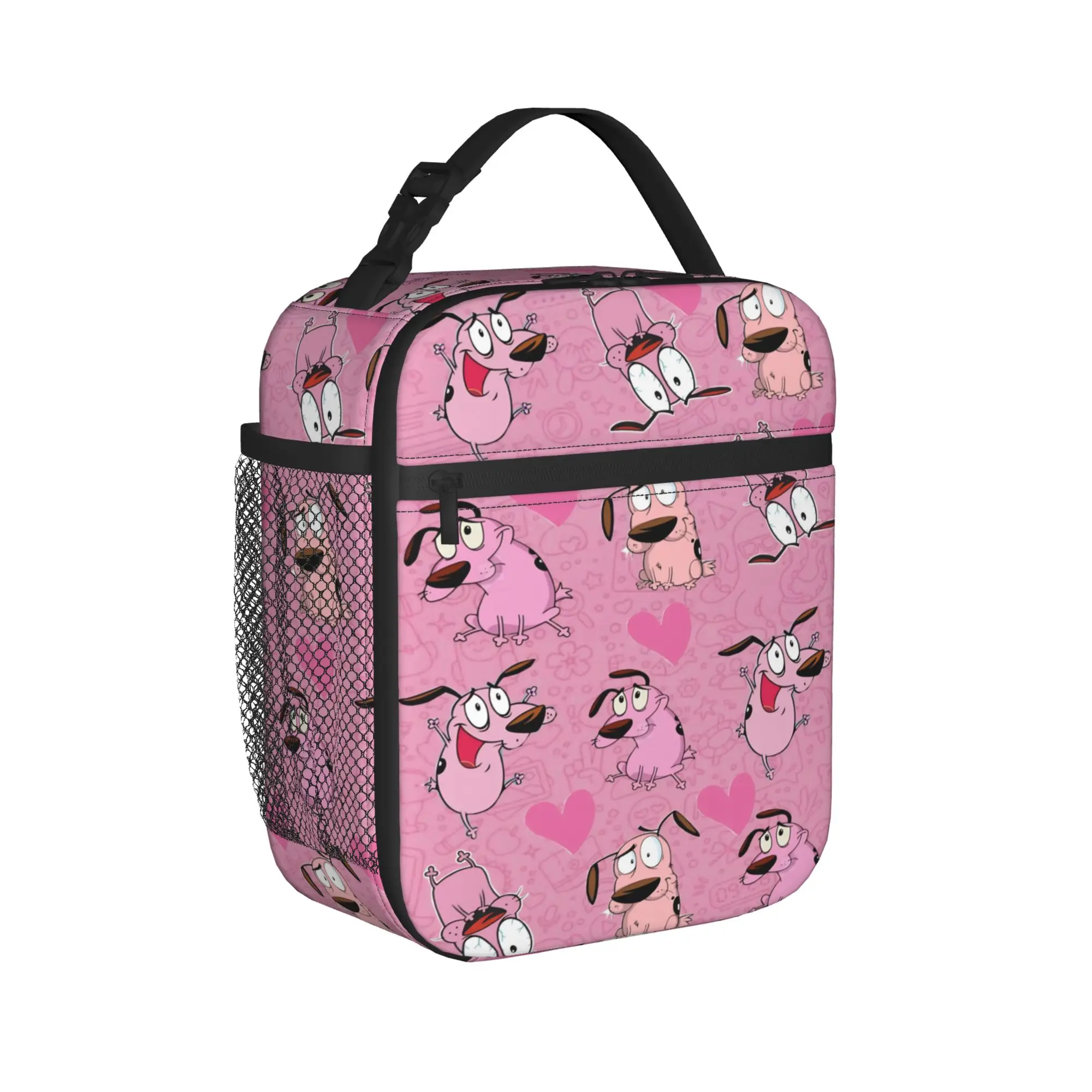 Couraged Cowardlys Dogs Sacs à déjeuner isothermes anti-fuite, sac isotherme réutilisable à motif de dessin animé, sac à déjeuner pour l'école, le pique-nique, pour filles et garçons