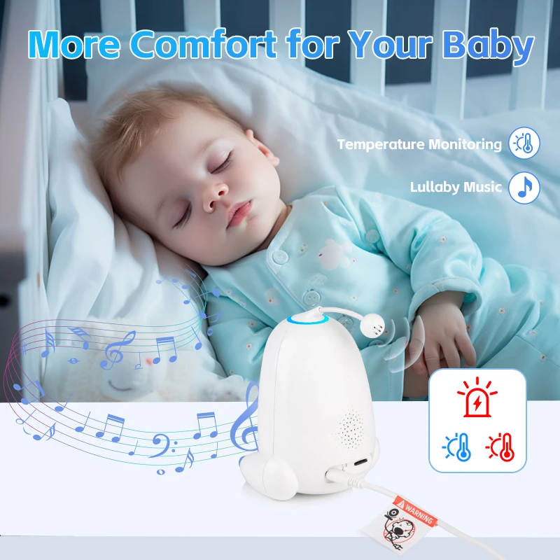 Imagem -04 - Multifunções Wireless Baby Monitor Vídeo com Lullabies Auto Night Vision Two Way Intercom Monitoramento de Temperatura Babysitter