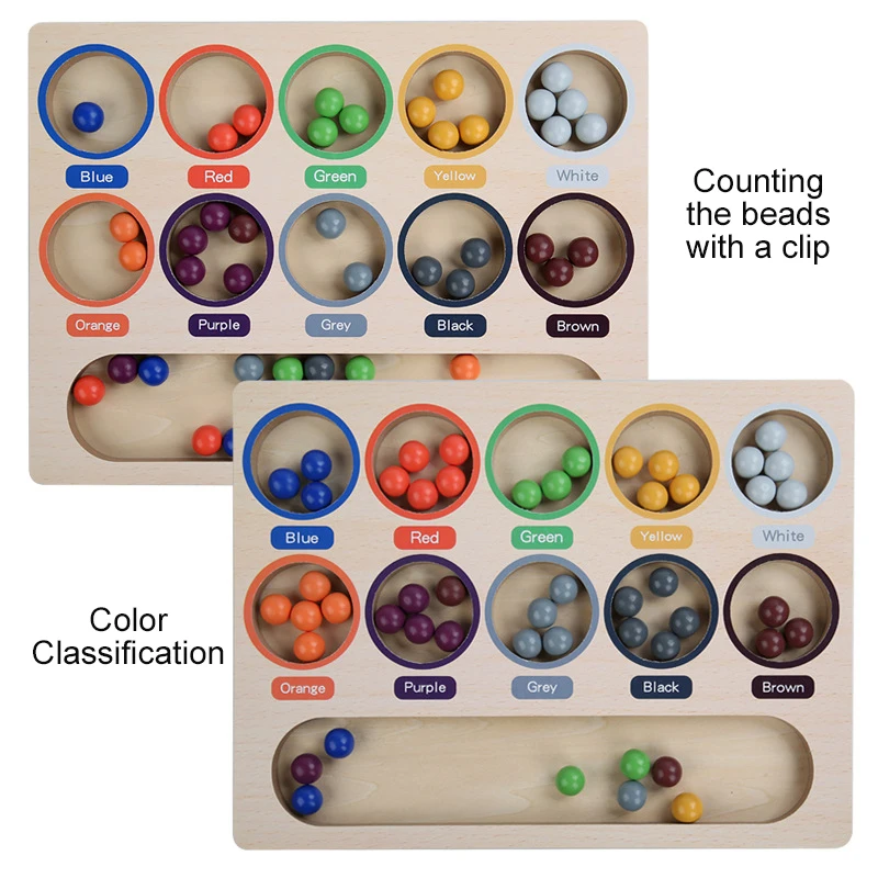 Klasyfikacja kolorów dla dzieci z klipsem do gry z kulkami liczącymi funkcje poznawcze dla dzieci dobra akcja treningowa wczesna edukacja drewniane zabawki