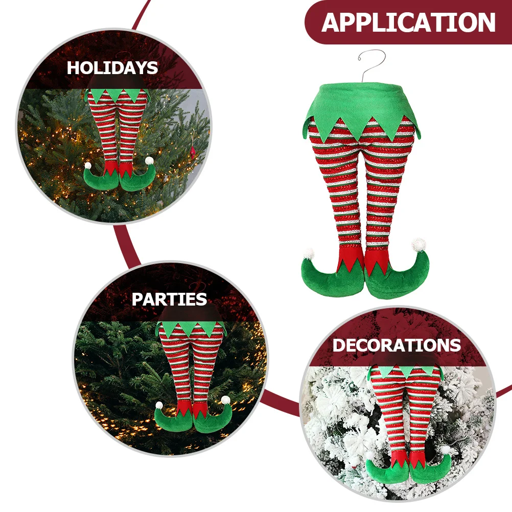 

Christmas Elf Legs Hanging Decorations Creative Xmas Tree Ornament Holiday Decorations for Home Mantel Fireplace Unique Xmas