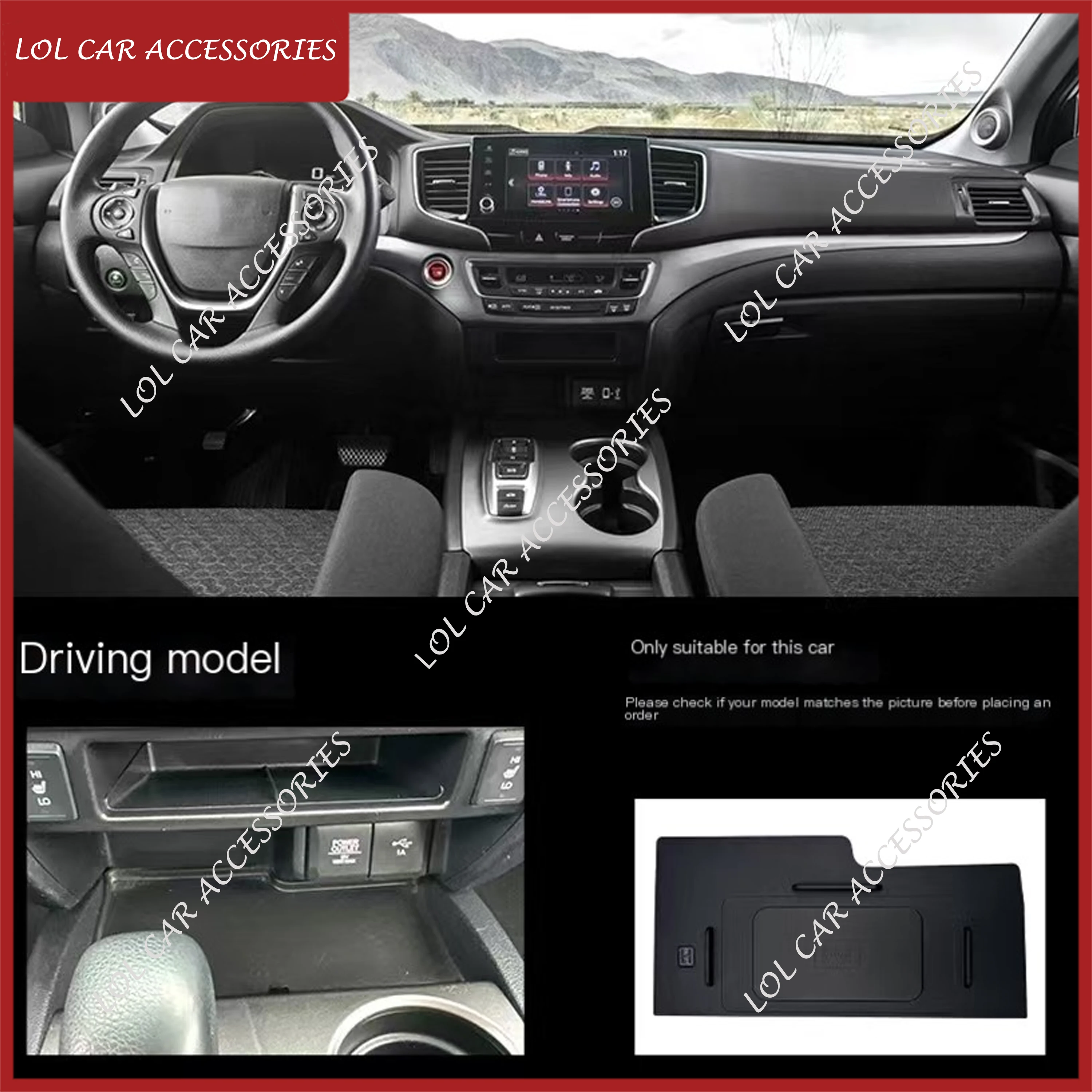 For Honda Ridgeline 2019-2022 Fast Phone Charger 15W Car QI Wireless Charging Panel Plate Holder