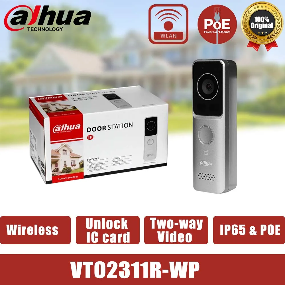 Dahua Wifi Video Intercom VTO2311R-WP Villa Door Station HD 1080P IP65 Access Control Systems H.265 Two-way Audio Wireless