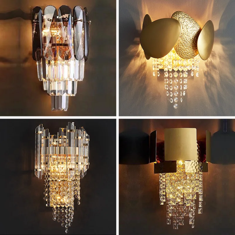 

Benda luxury Modern Crystal Wall Lamp Living Room Minimalist Nordic Tv Background Staircase Led Bedroom Bedside Lights
